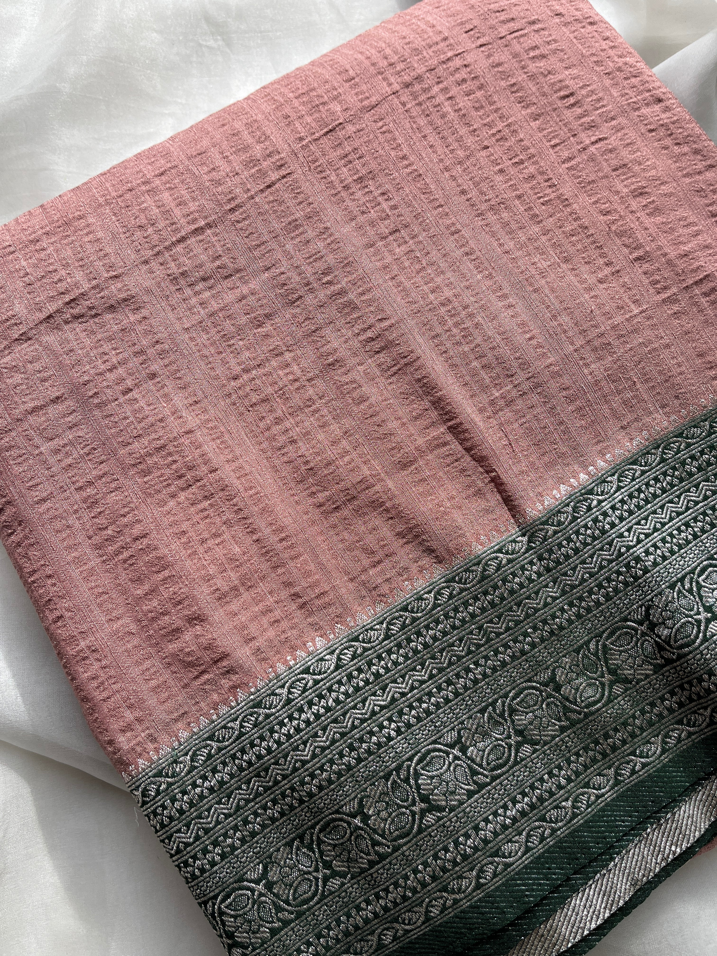 Pink & Mustard Pure Cotton Viscose saree